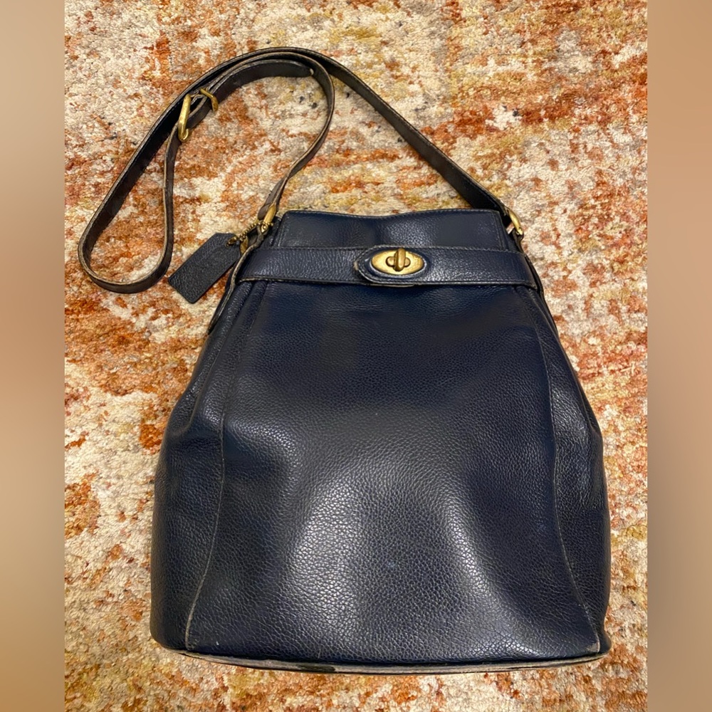 Vintage Coach Madison Deauville Drawstring Bag #4426 Navy